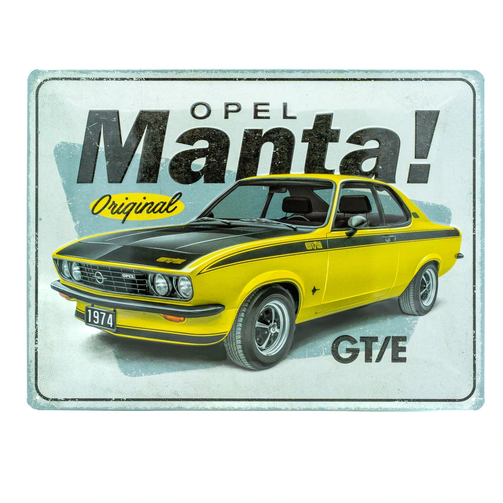 Metalen wandbord Opel Manta GT/E 30x40 cm | Nostalgic-Art
