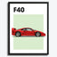 Ferrari F40 Car Poster