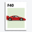 Ferrari F40 Car Poster
