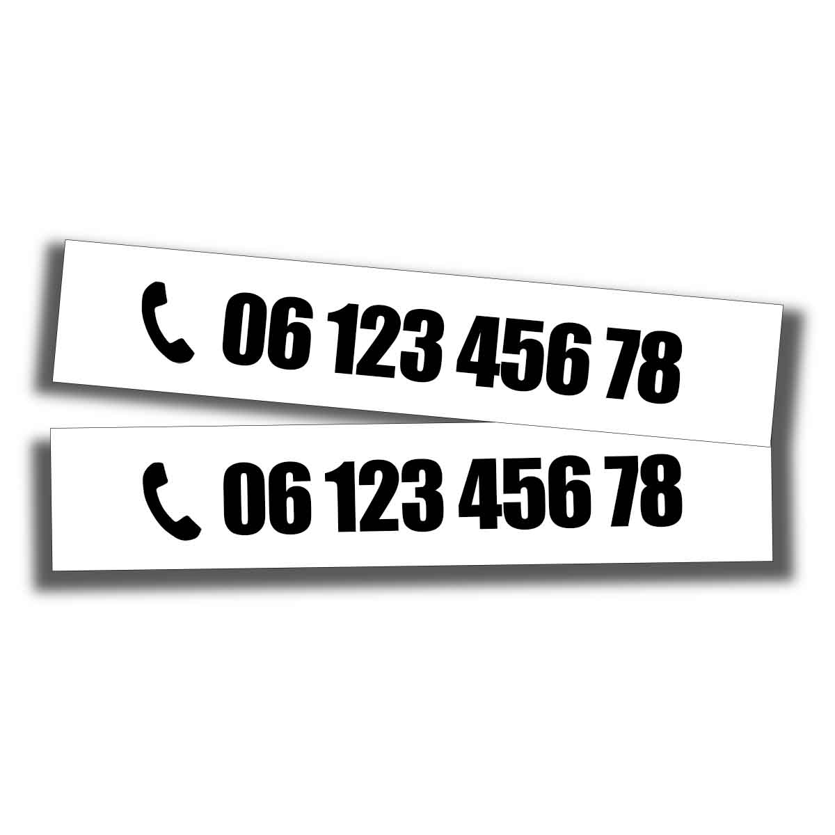 Custom Telefoonnummer Auto tag sticker 2x