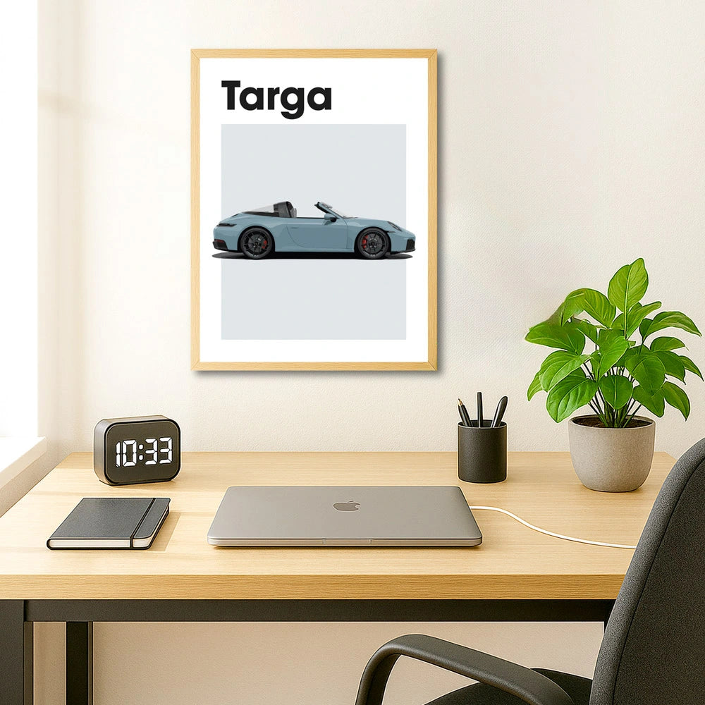Porsche 911 Targa Auto Poster