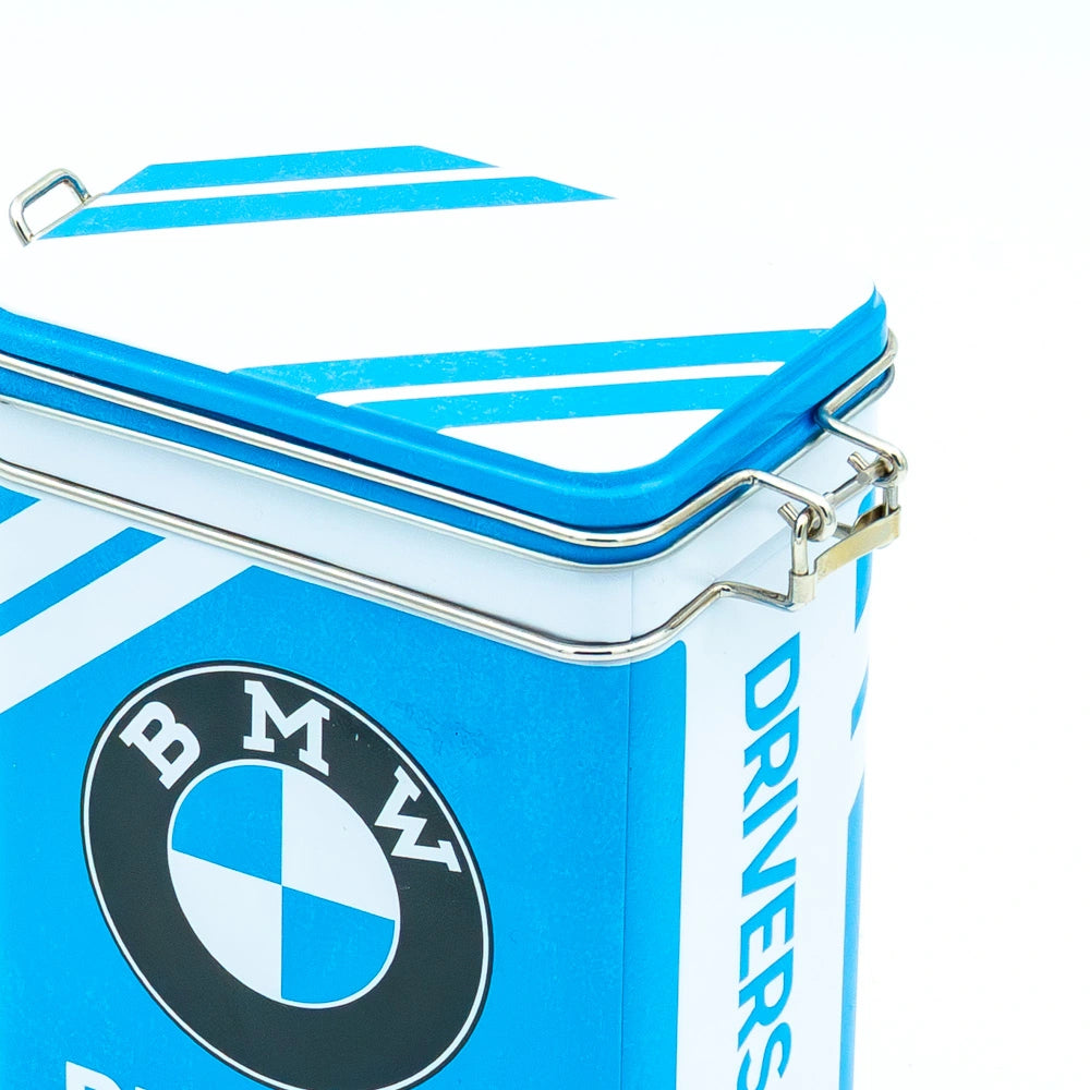 Tinnen blik BMW Drivers Only met klipsluiting | Nostalgic-Art