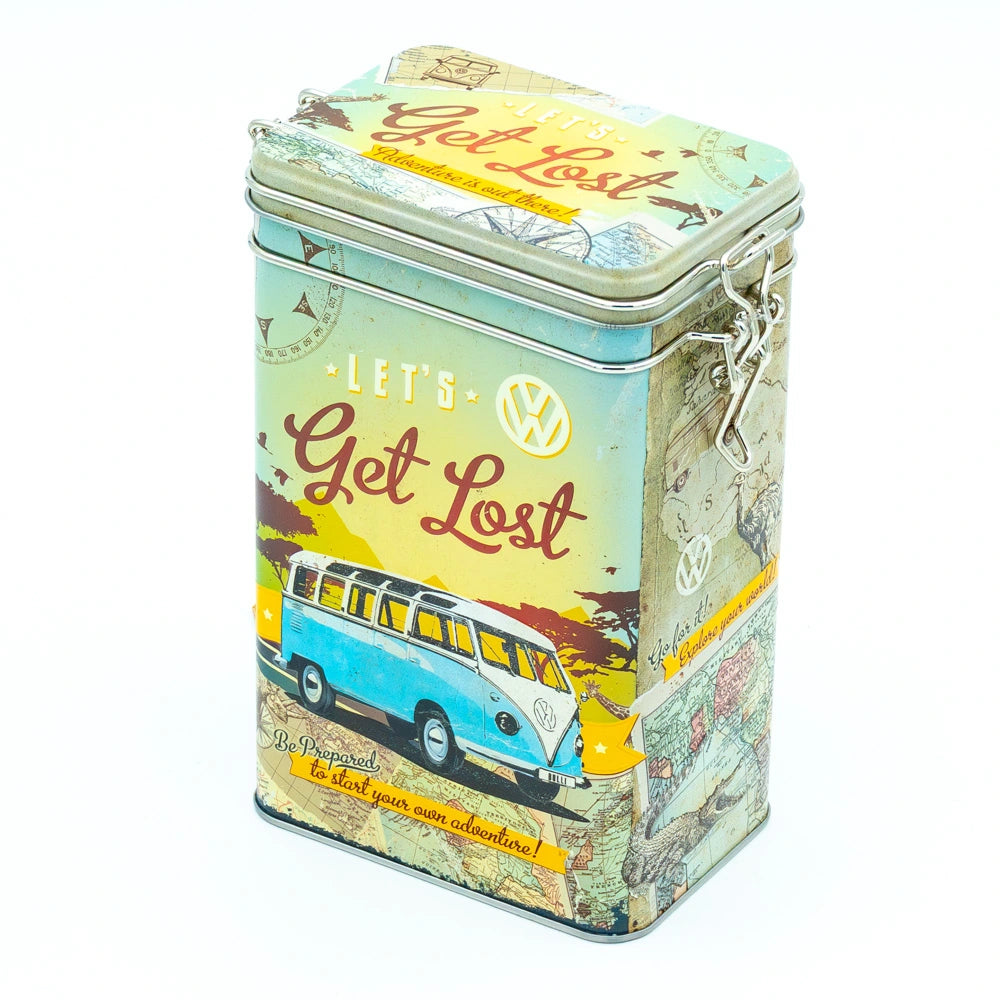 Tinnen blik Volkswagen Let's Get Lost met klipsluiting | Nostalgic-Art