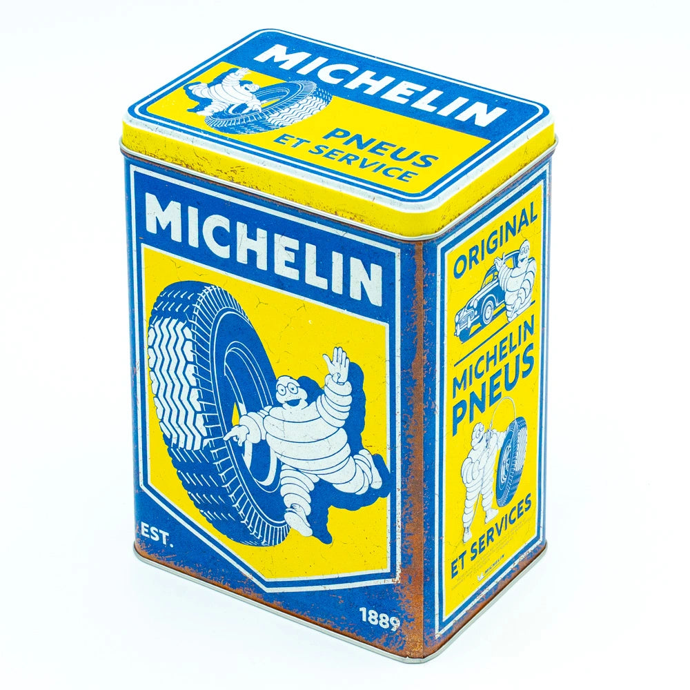 Tinnen blik met deksel Michelin Vintage | Nostalgic-Art