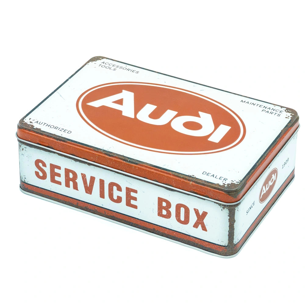 Tinnen Blik Audi Service Box Plat | Nostalgic-Art
