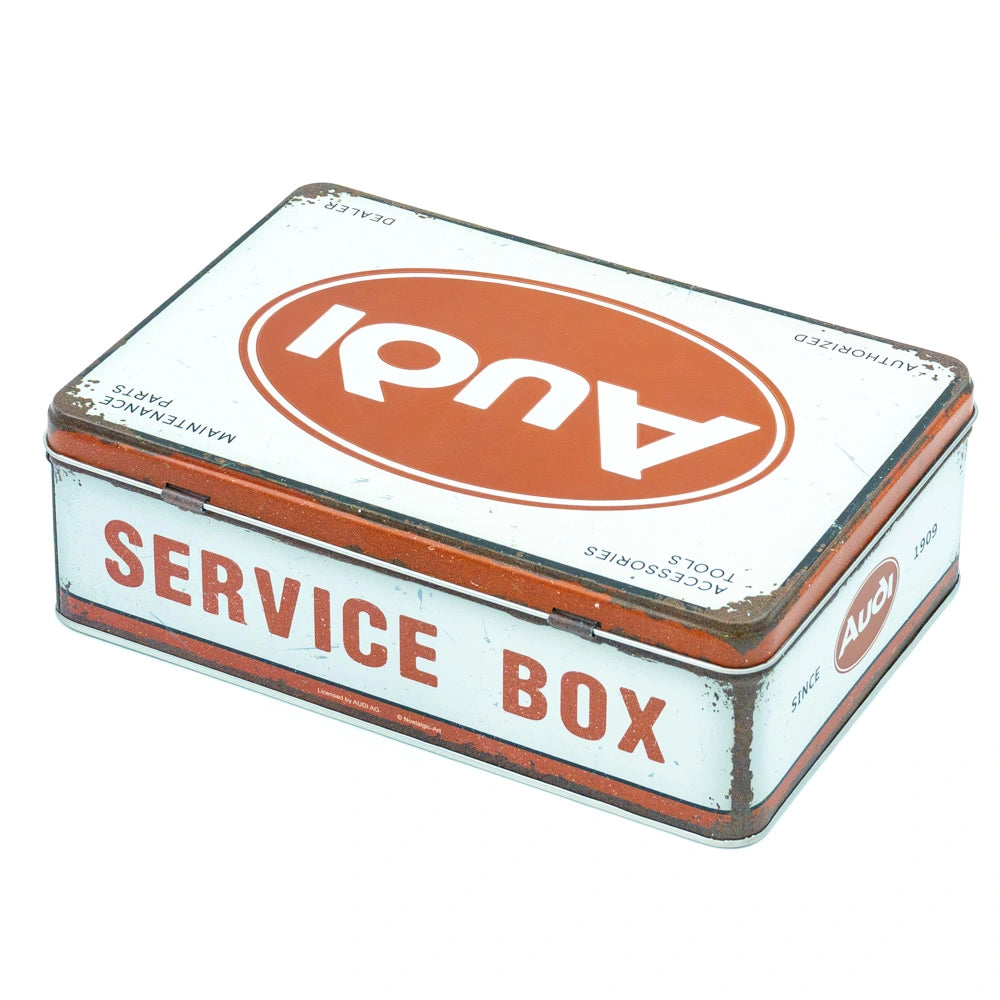 Tinnen Blik Audi Service Box Plat | Nostalgic-Art
