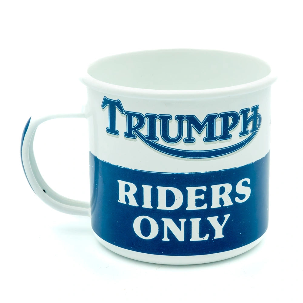 Emaille mok Triumph riders only | Nostalgic-Art