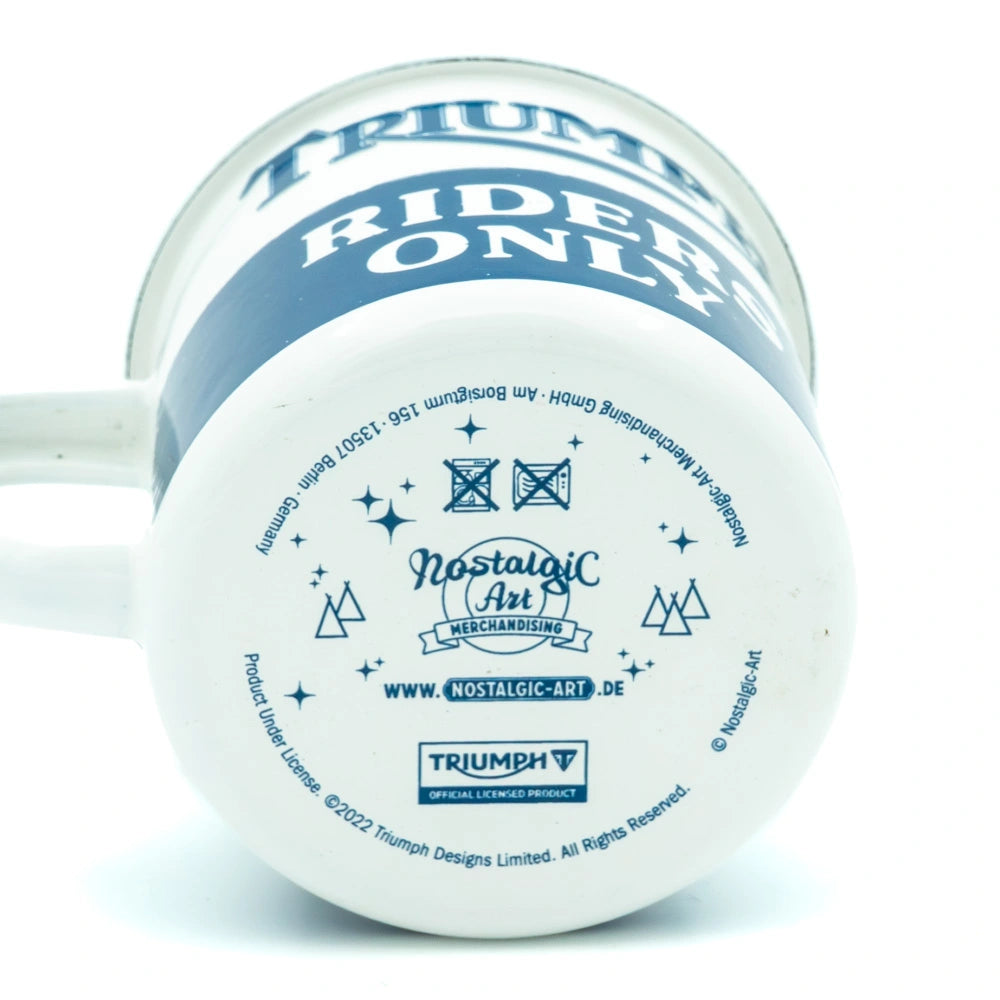 Emaille mok Triumph riders only | Nostalgic-Art