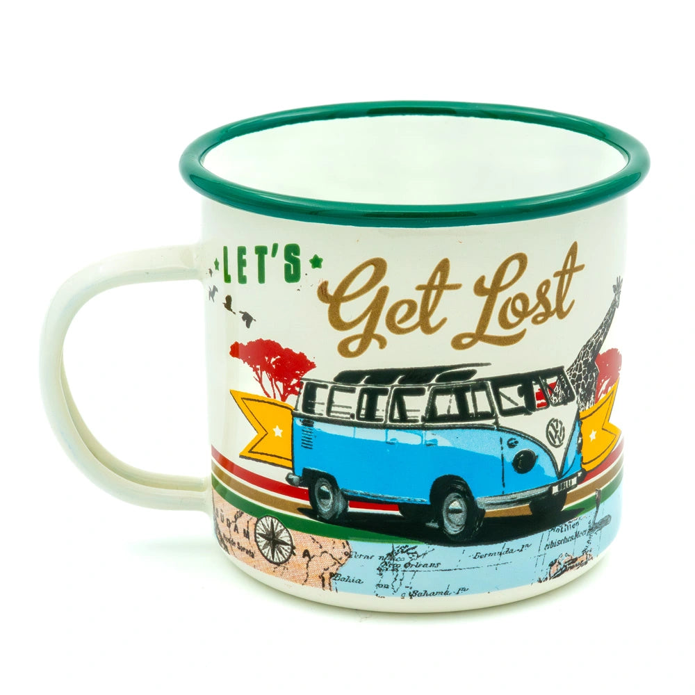 Emaille beker VW Bulli let's get lost | Nostalgic-Art