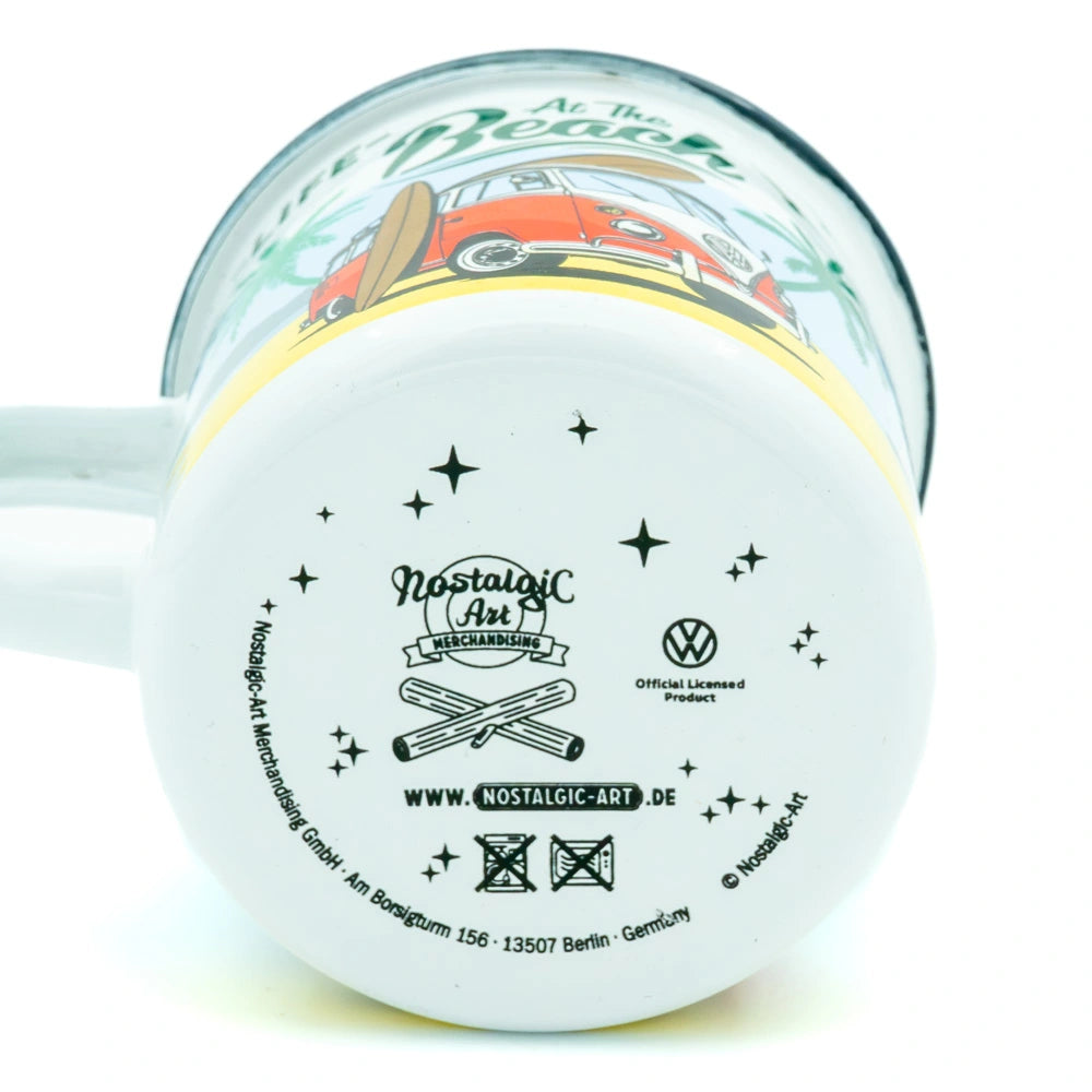 Emaille mok Volkswagen Bulli strand | Nostalgic-Art