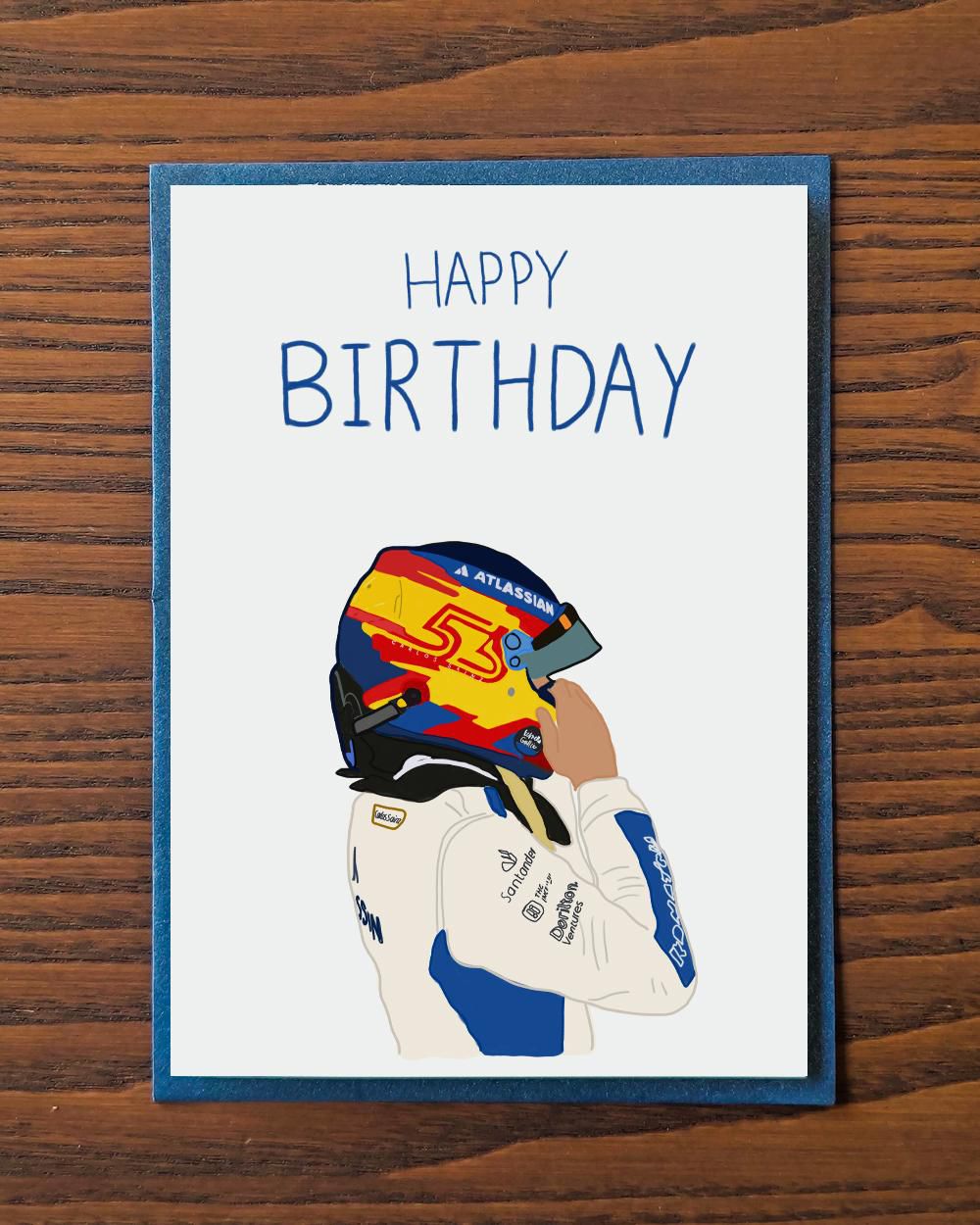 Verjaardagskaart Carlos Sainz 10x15cm | CardWonders