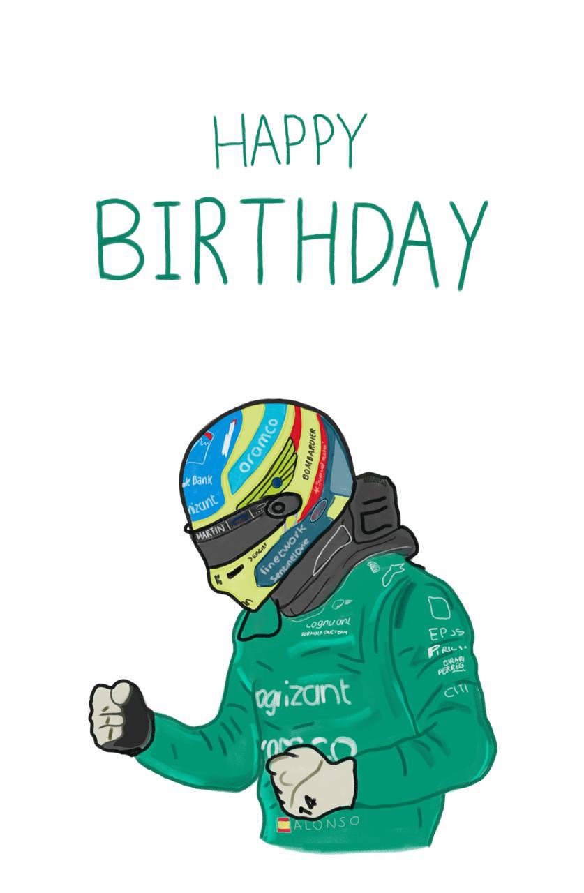 Verjaardagskaart Fernando Alonso 10x15cm | CardWonders