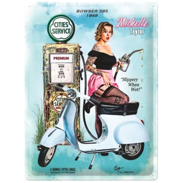Metal Wall Plaque Bowser 585 Petrol Pump 1948 Relief | Nostalgic-Art