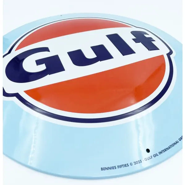 Gulf Logo Disc Metalen Wandbord met Reliëf 35 cm - Gulf