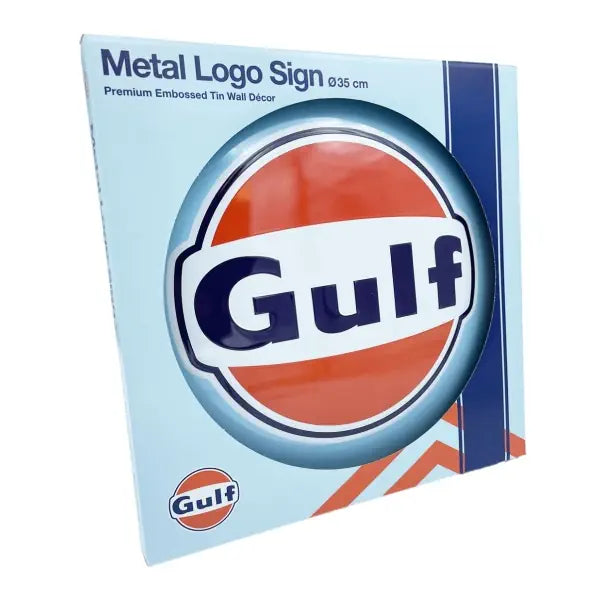 Gulf Logo Disc Metalen Wandbord met Reliëf 35 cm - Gulf