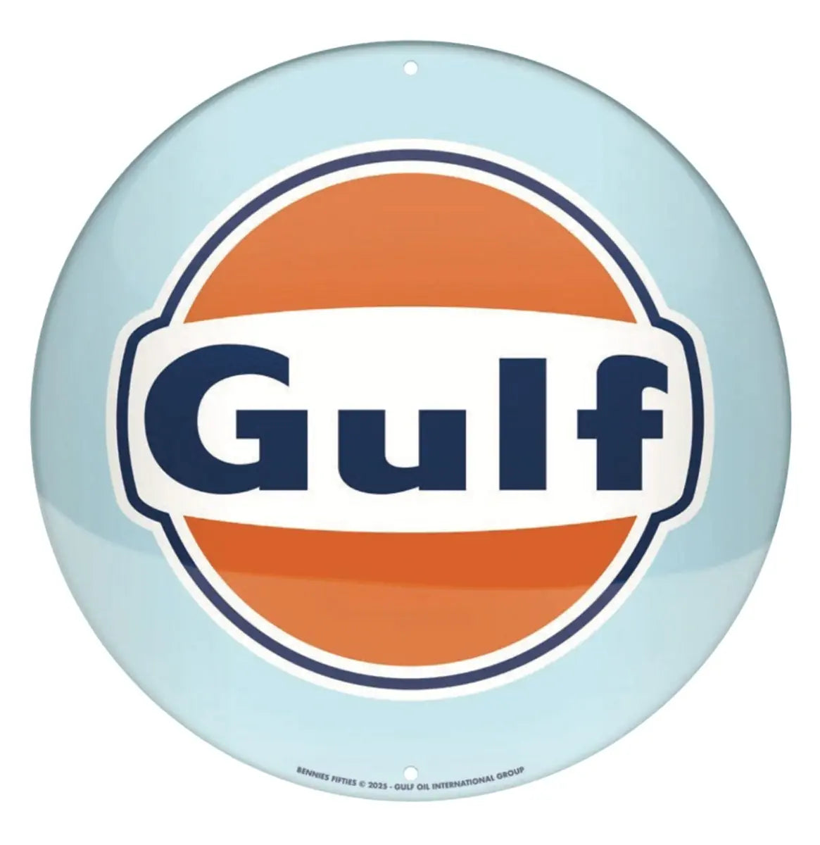 Gulf Logo Disc Metalen Wandbord met Reliëf 35 cm - Gulf