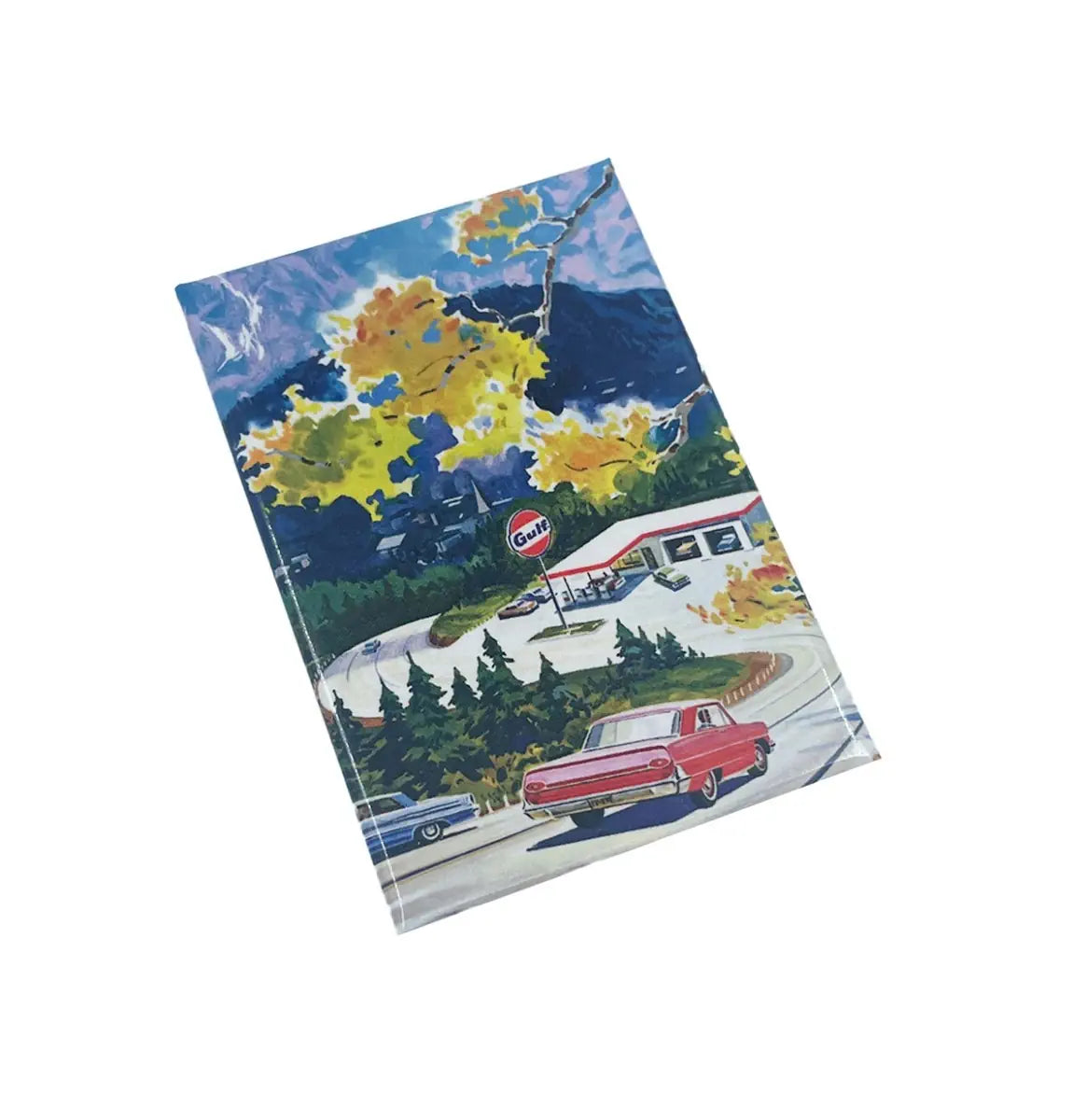 Magneet Gulf Mountain Station Nostalgic-Art - retro koelkastmagneet met vintage Gulf tankstation illustratie