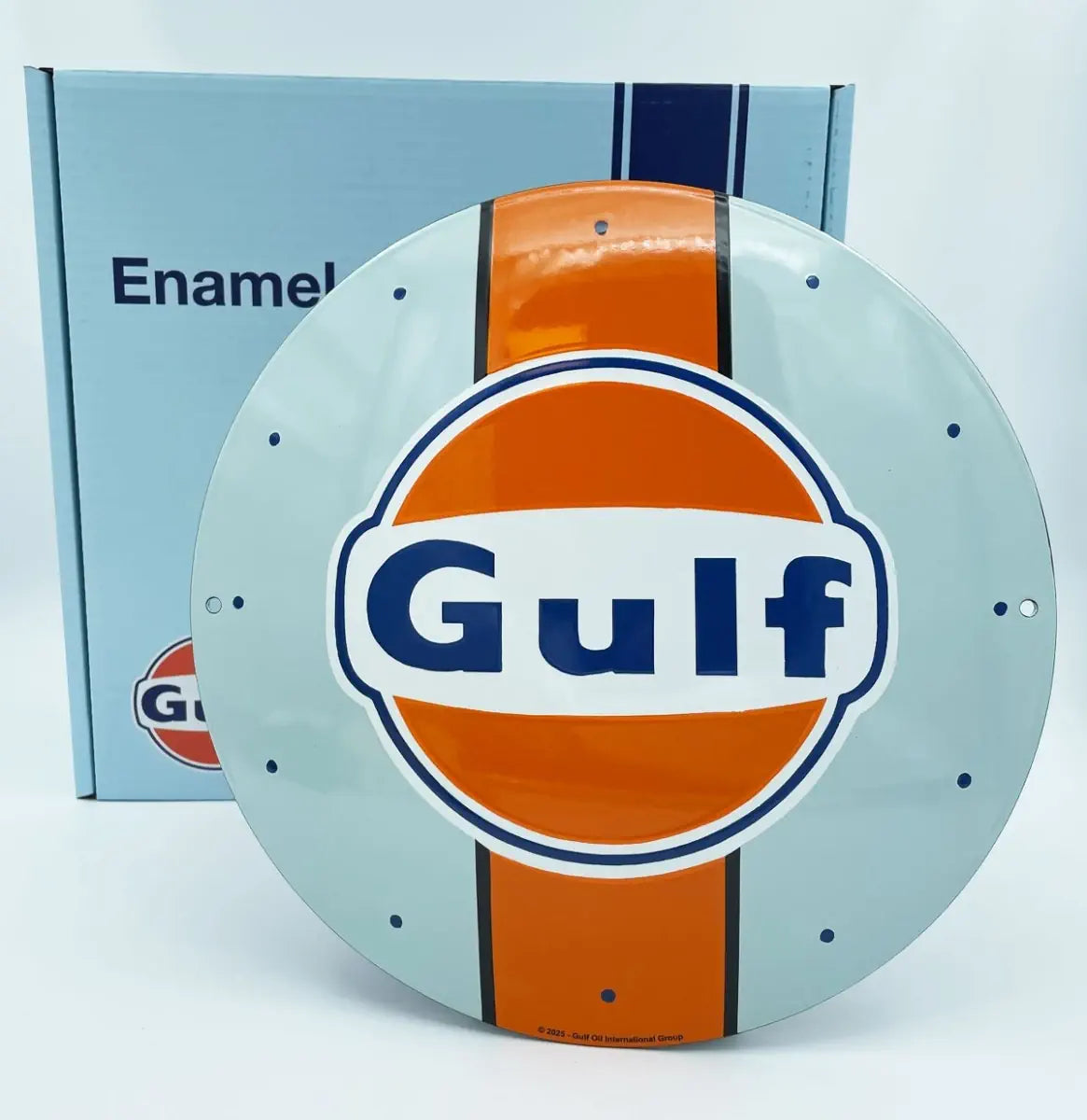 Gulf Racing Emaile Bord 30 cm Rond - Gulf