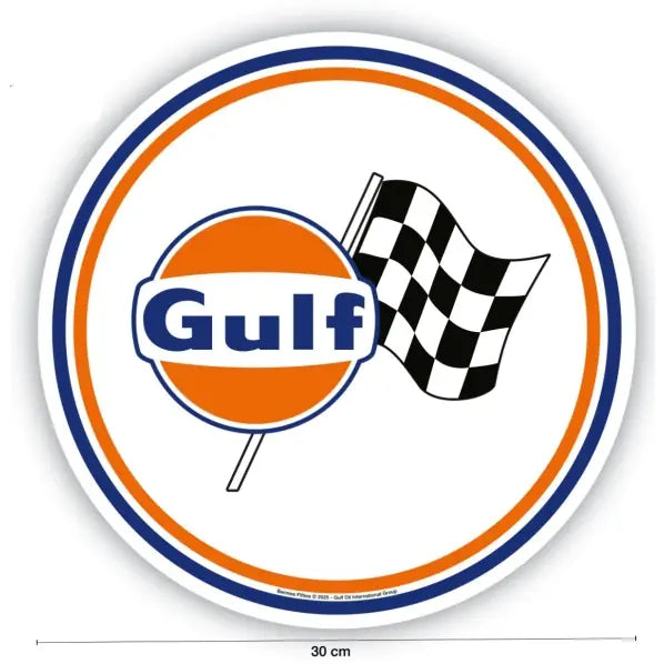 Gulf Logo Race Vlag Sticker 30 cm - Gulf