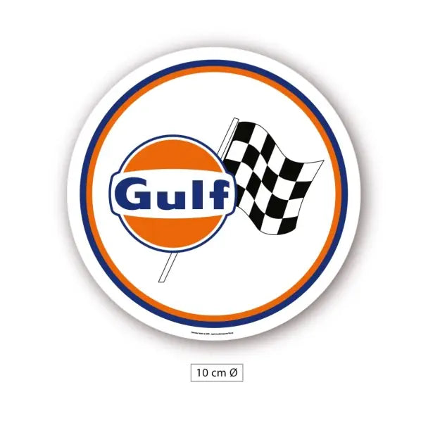 Gulf Race Flag Vinyl Sticker 10 cm - Officiële Racing Merchandise | Boldons