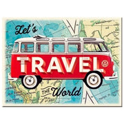 Magneet Volkswagen Bulli Let's Travel The World | Nostalgic-Art
