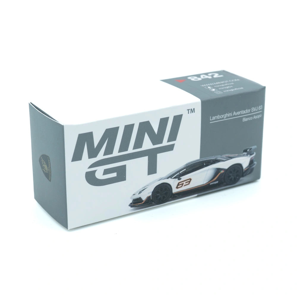 Mini GT Lamborghini Aventador SVJ 63 1:64 Schaalmodel Wit Zwart