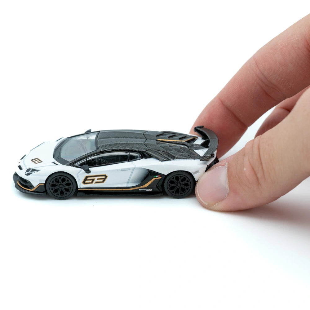 Mini GT Lamborghini Aventador SVJ 63 1:64 Schaalmodel Wit Zwart