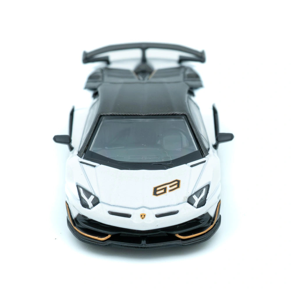 Mini GT Lamborghini Aventador SVJ 63 1:64 Schaalmodel Wit Zwart