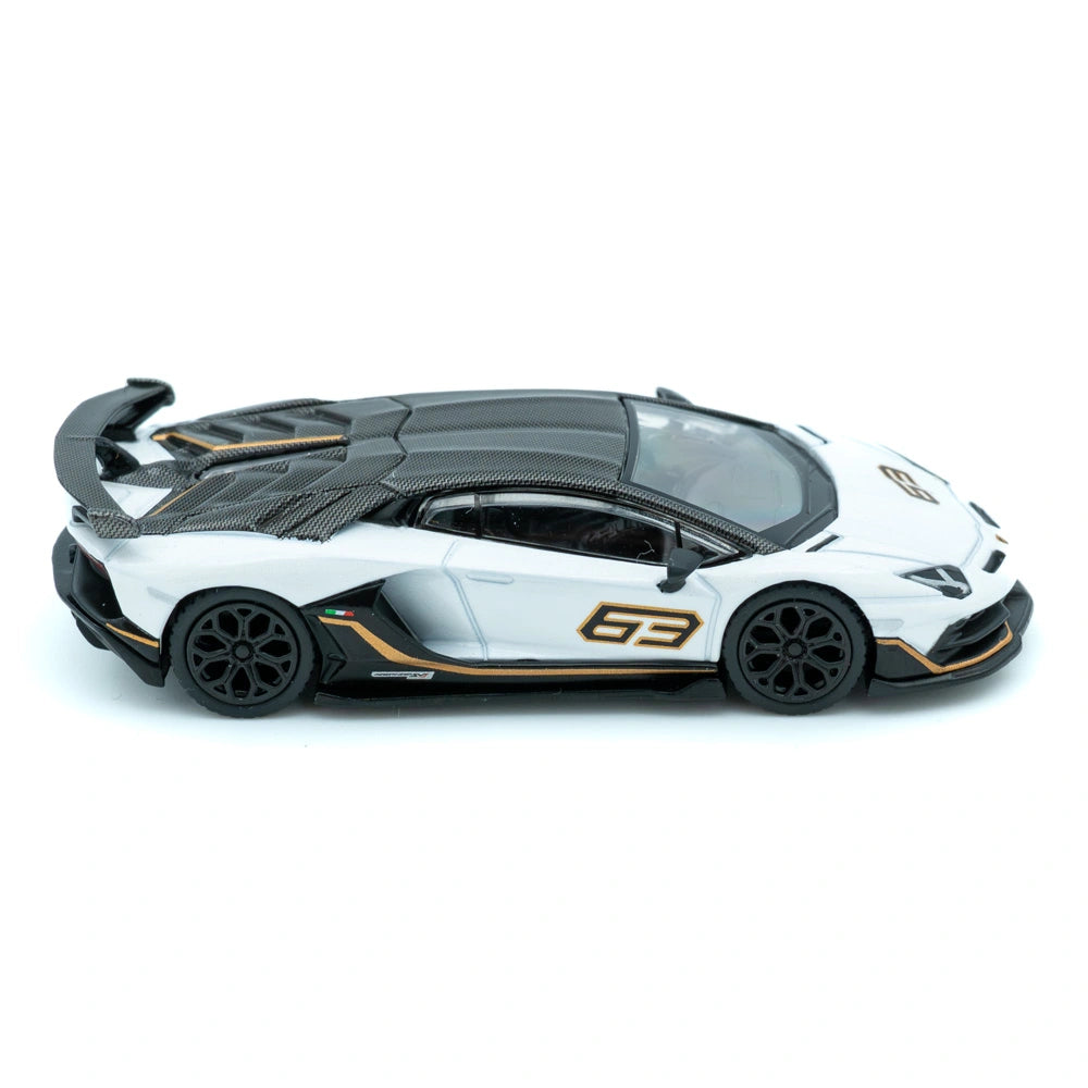 Mini GT Lamborghini Aventador SVJ 63 Bianco Asopo Schaalmodel 1:64