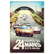 Metalen wandbord 24h Le Mans RacePoster 1966 20x30 cm | Nostalgic-Art