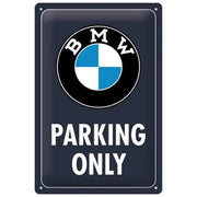 Metal Wall Sign BMW Parking Only Classic Blue 20x30 cm | Nostalgic-Art