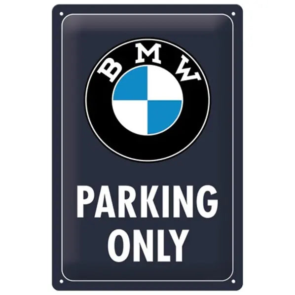 Metal Wall Sign BMW Parking Only Classic Blue 20x30 cm | Nostalgic-Art
