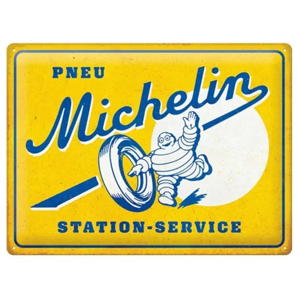 Metalen wandbord Michelin Pneu Station-Service 30x40cm | Nostalgic-Art