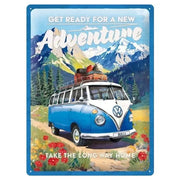 Blechschild Volkswagen VW Bulli Ready For A New Adventure | Nostalgic-Art