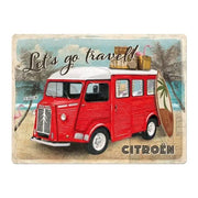 Blechschild Citroën Typ H Let's go travel 30x40cm | Nostalgic-Art