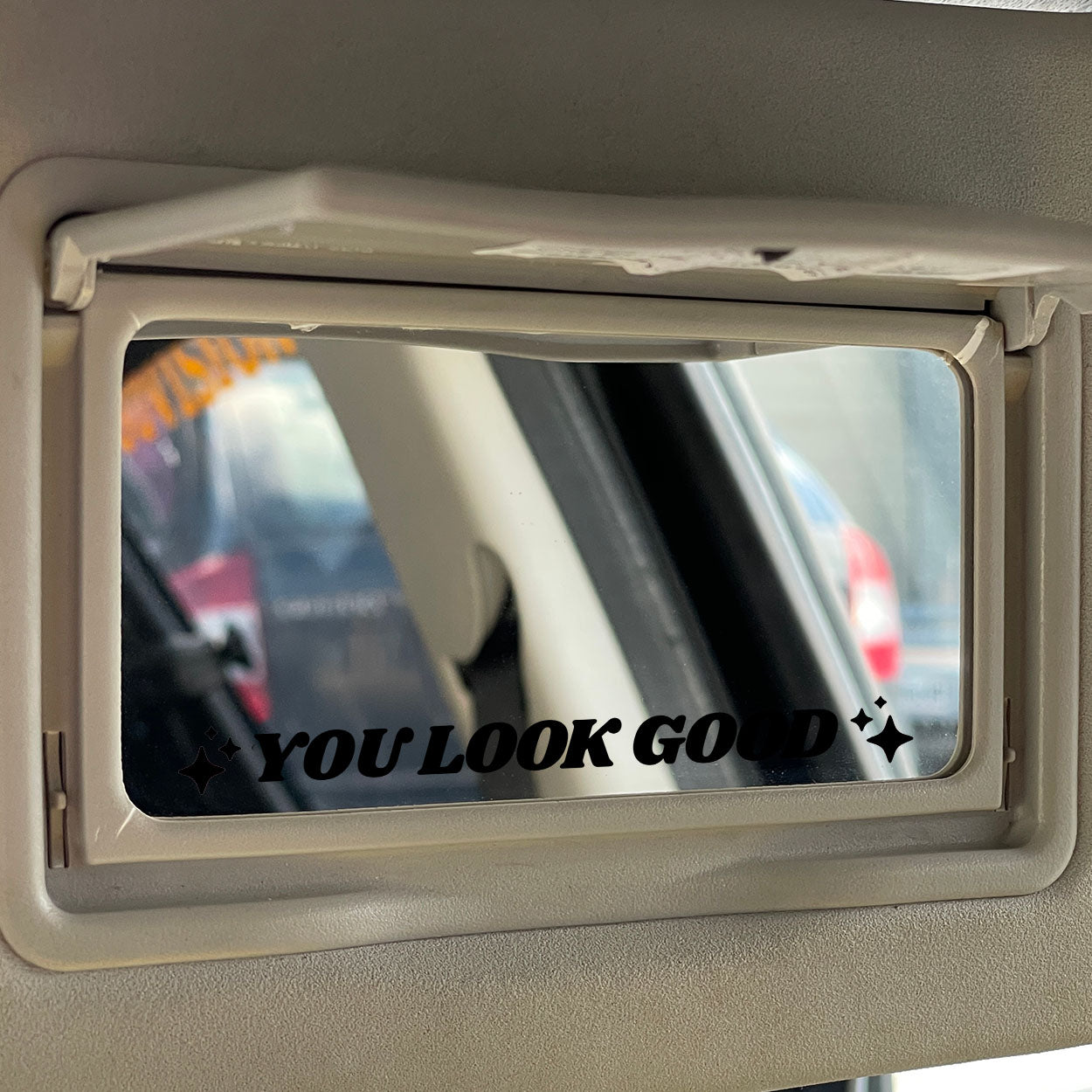 You look good zonneklep sticker